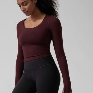 Athleta Shanti burgundy top